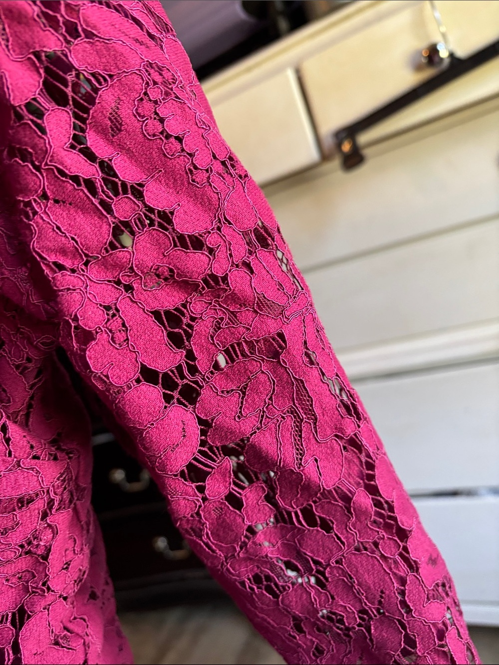Jessica London Lace Overlay Wide-Leg Jumpsuit in Berry - Picture 3 of 4